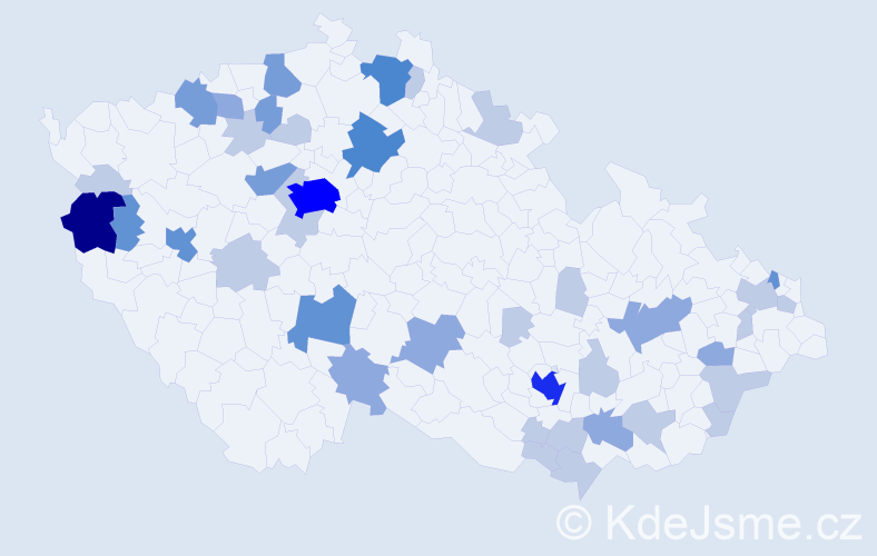 Příjmení: 'Majerčíková', počet výskytů 95 v celé ČR