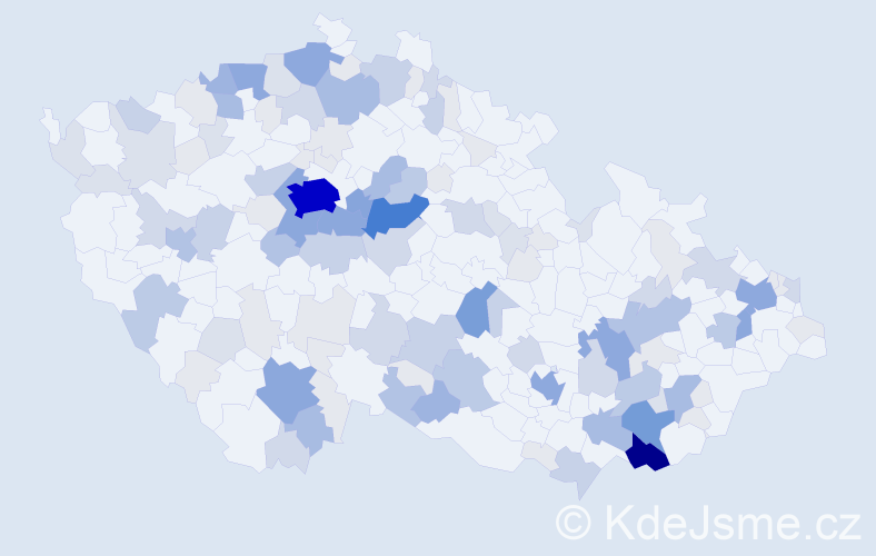 Příjmení: 'Břečková', počet výskytů 468 v celé ČR