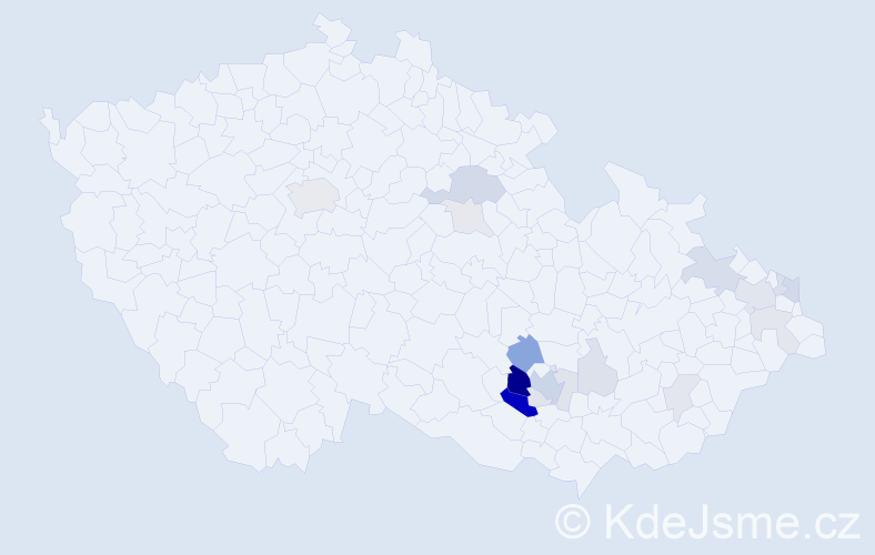 Příjmení: 'Mecerodová', počet výskytů 54 v celé ČR
