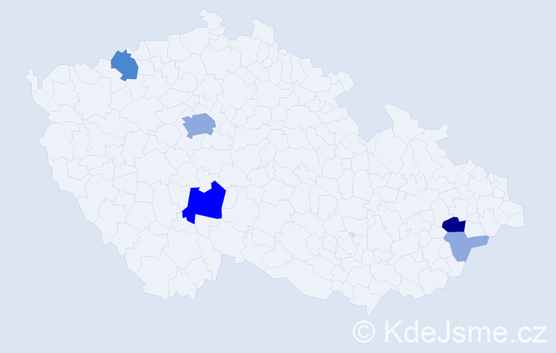 Příjmení: 'Baričiak', počet výskytů 17 v celé ČR