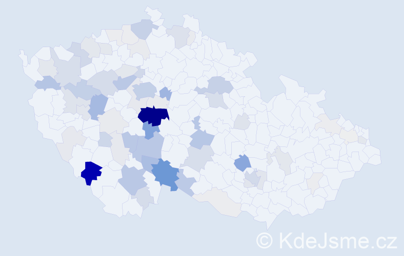 Příjmení: 'Bartůšková', počet výskytů 302 v celé ČR