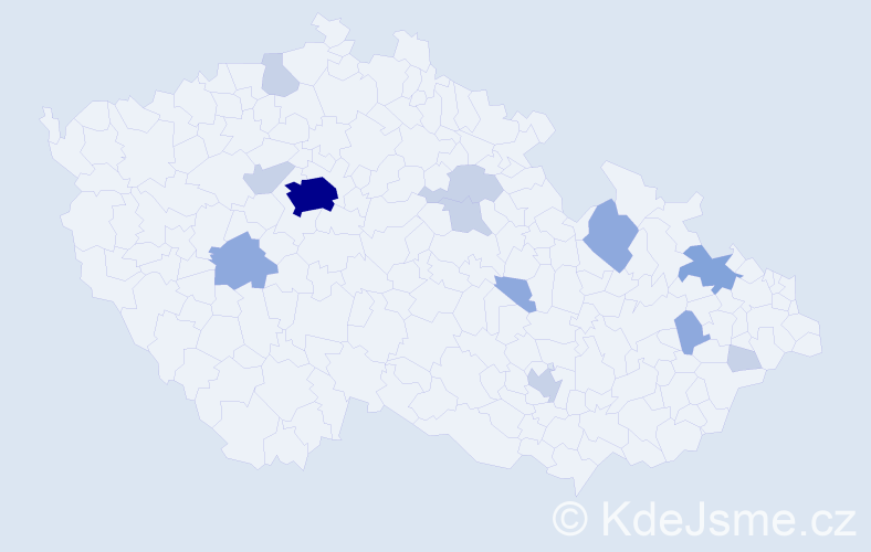 Příjmení: 'Pazlar', počet výskytů 29 v celé ČR