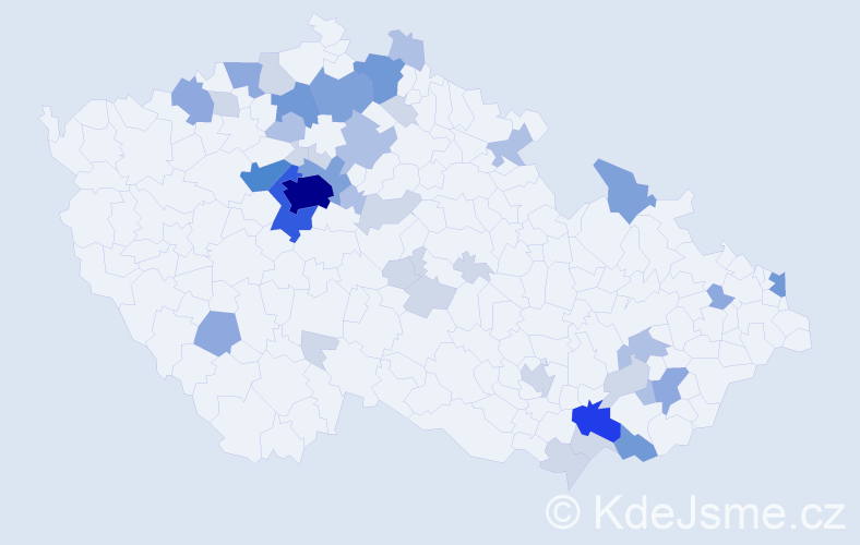 Příjmení: 'Poštolka', počet výskytů 116 v celé ČR