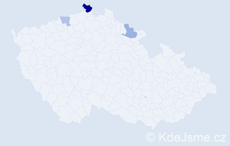 Příjmení: 'Meinhardtová', počet výskytů 5 v celé ČR