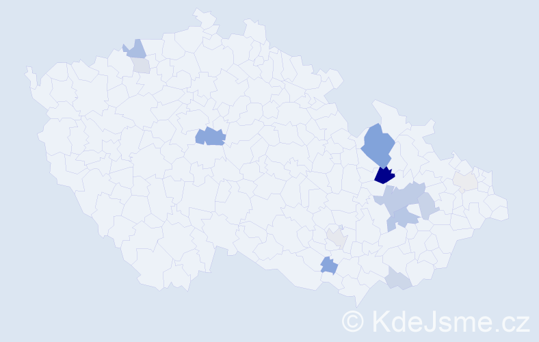 Příjmení: 'Kotrášová', počet výskytů 34 v celé ČR