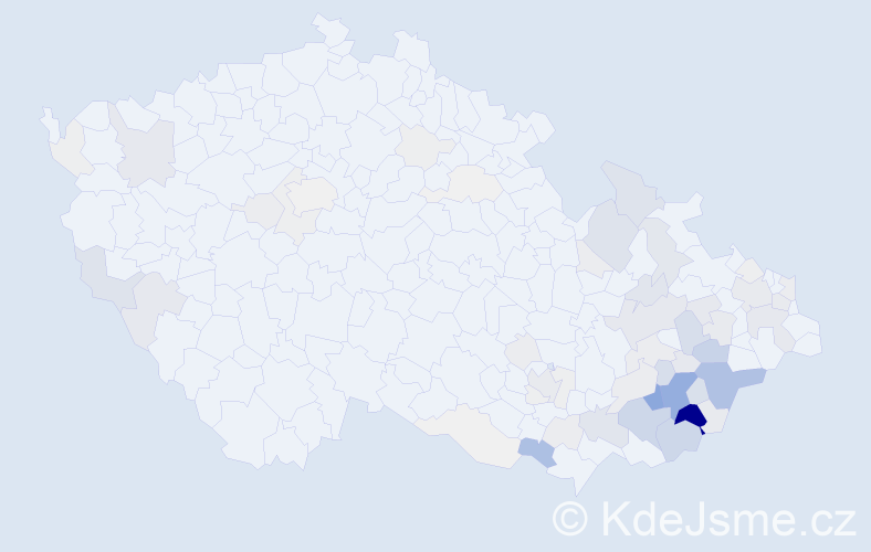 Příjmení: 'Talaš', počet výskytů 283 v celé ČR