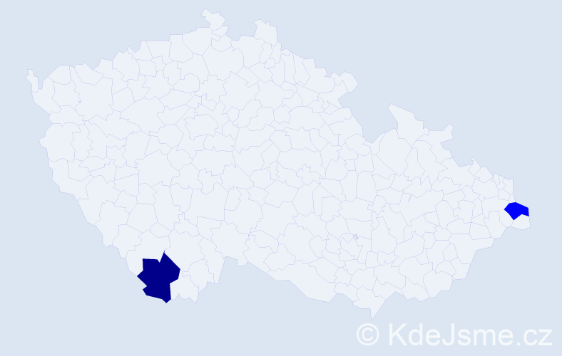 Příjmení: 'Mácsay', počet výskytů 7 v celé ČR