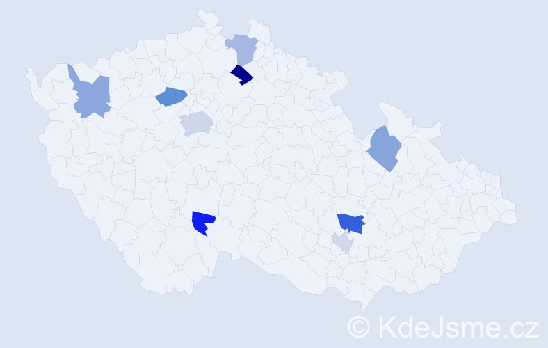 Příjmení: 'Trubáčková', počet výskytů 12 v celé ČR