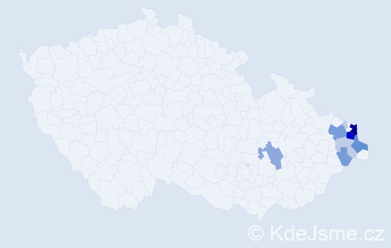 Příjmení: 'Zielonková', počet výskytů 37 v celé ČR