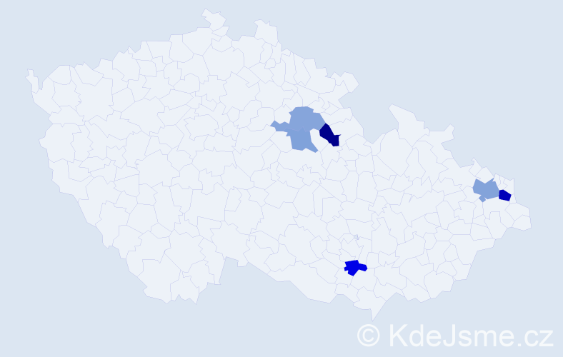 Příjmení: 'Kosterec', počet výskytů 9 v celé ČR