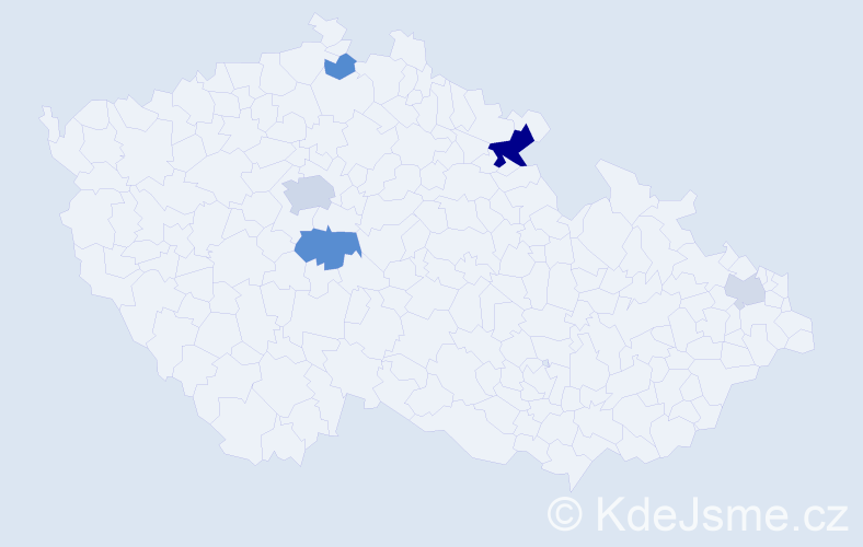 Příjmení: 'Bors', počet výskytů 13 v celé ČR