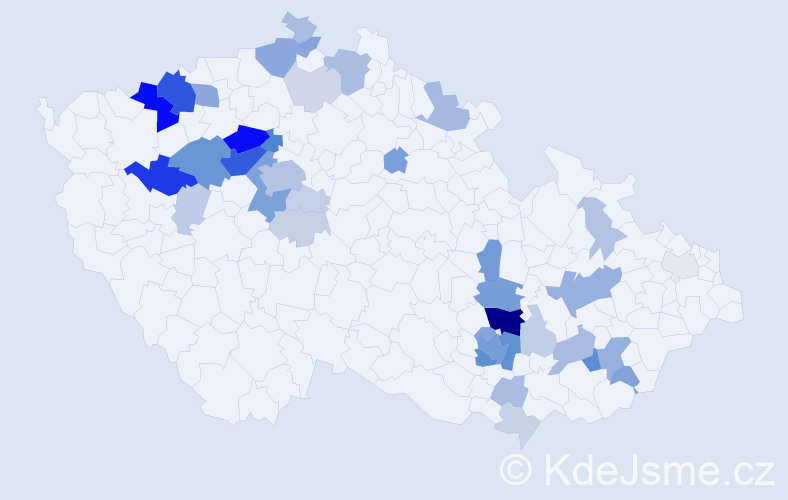 Příjmení: 'Kříčková', počet výskytů 137 v celé ČR