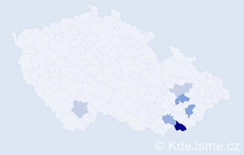 Příjmení: 'Šmejdovcová', počet výskytů 11 v celé ČR