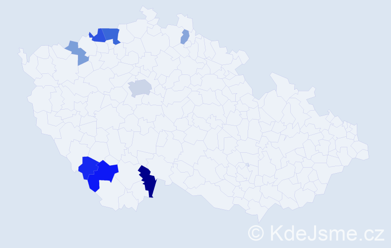 Příjmení: 'Koldus', počet výskytů 17 v celé ČR