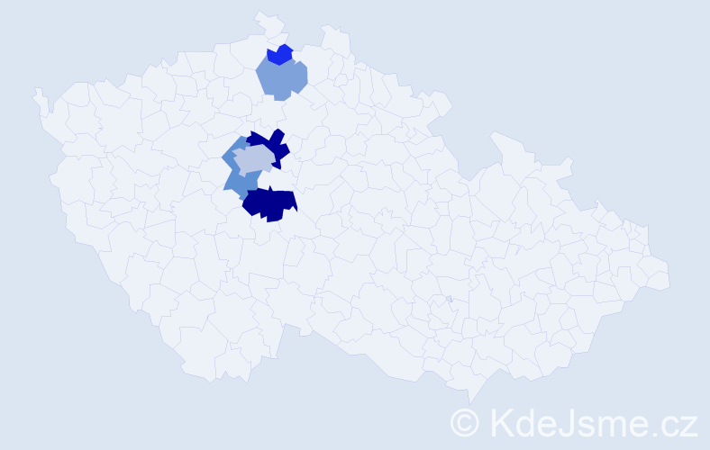 Příjmení: 'Dalibaba', počet výskytů 15 v celé ČR