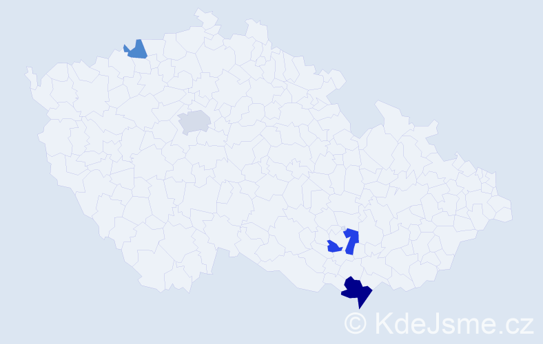 Příjmení: 'Knieradlová', počet výskytů 8 v celé ČR