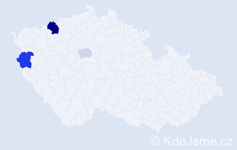 Příjmení: 'Dologh', počet výskytů 6 v celé ČR
