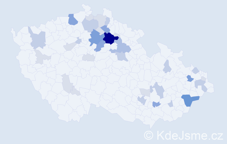 Příjmení: 'Taneček', počet výskytů 98 v celé ČR