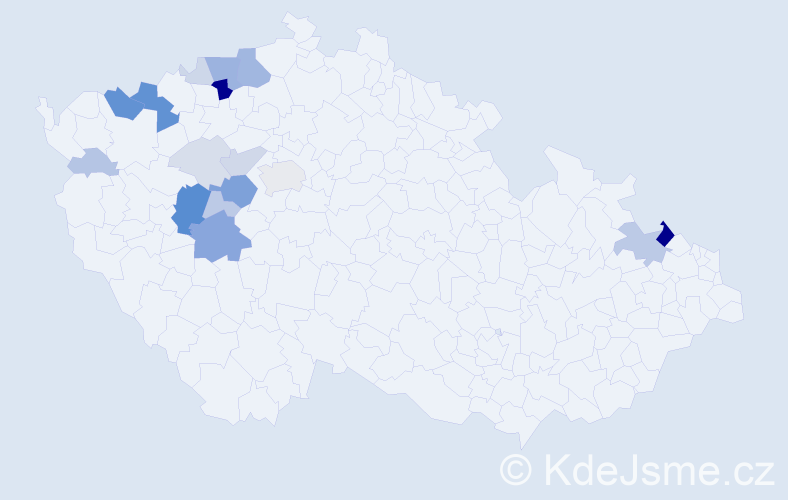 Příjmení: 'Sentenský', počet výskytů 64 v celé ČR