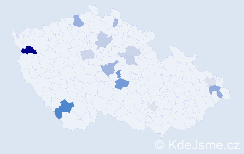 Příjmení: 'Barczi', počet výskytů 24 v celé ČR