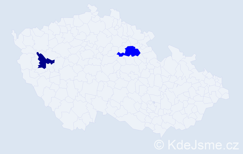 Příjmení: 'Bitenglová', počet výskytů 3 v celé ČR