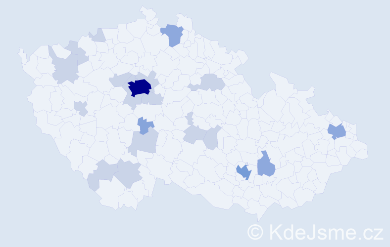 Příjmení: 'Aleksandrov', počet výskytů 40 v celé ČR