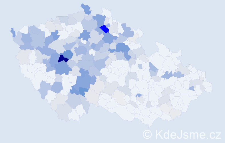 Příjmení: 'Lhotáková', počet výskytů 670 v celé ČR