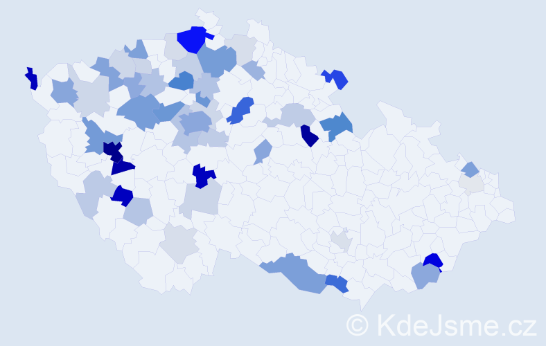 Příjmení: 'Rajchl', počet výskytů 145 v celé ČR