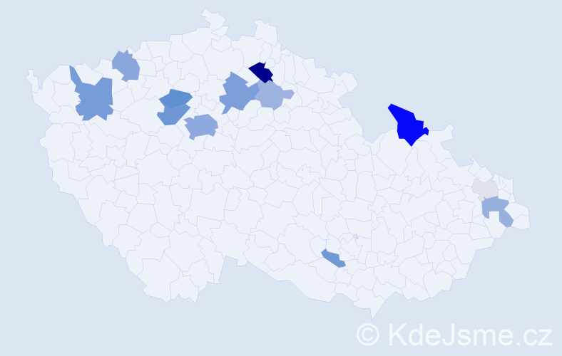 Příjmení: 'Pupová', počet výskytů 44 v celé ČR