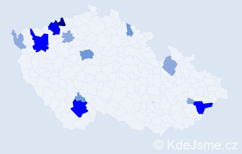 Příjmení: 'Kerekanič', počet výskytů 34 v celé ČR