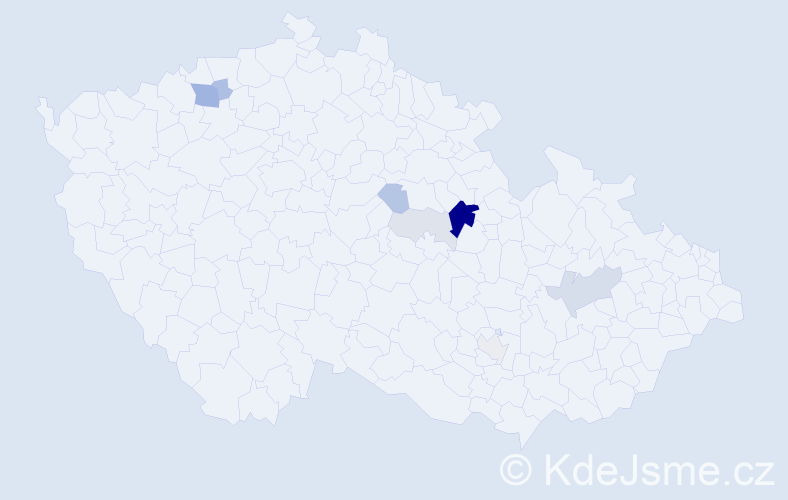 Příjmení: 'Flidr', počet výskytů 21 v celé ČR