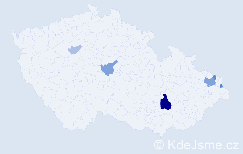 Příjmení: 'Fertő', počet výskytů 12 v celé ČR
