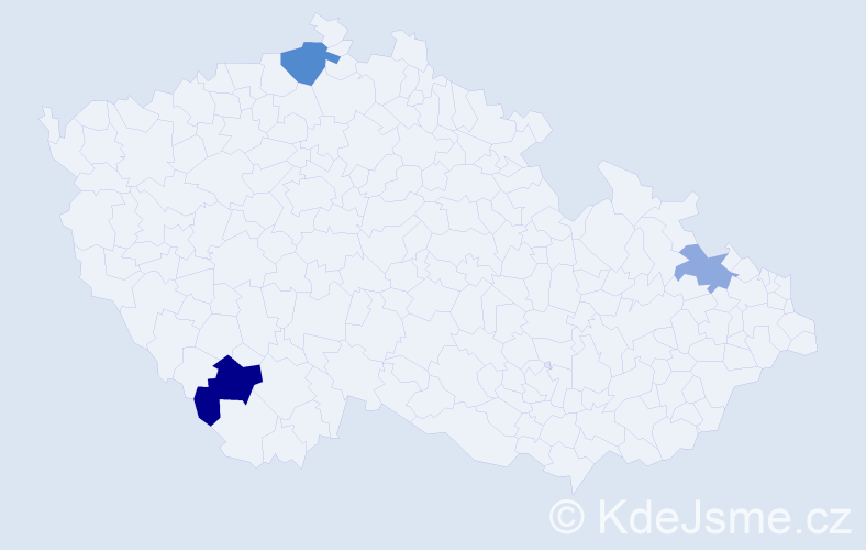 Příjmení: 'Krekáňová', počet výskytů 5 v celé ČR