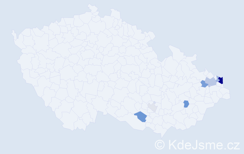 Příjmení: 'Kurnik', počet výskytů 17 v celé ČR
