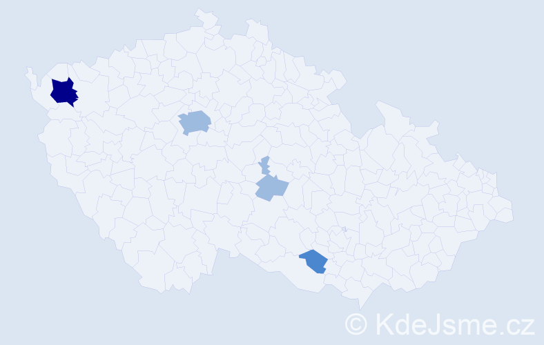 Příjmení: 'Mühlhauserová', počet výskytů 8 v celé ČR