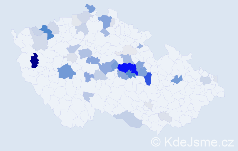 Příjmení: 'Lacman', počet výskytů 175 v celé ČR