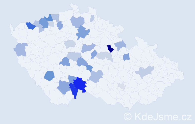 Příjmení: 'Matlasová', počet výskytů 68 v celé ČR