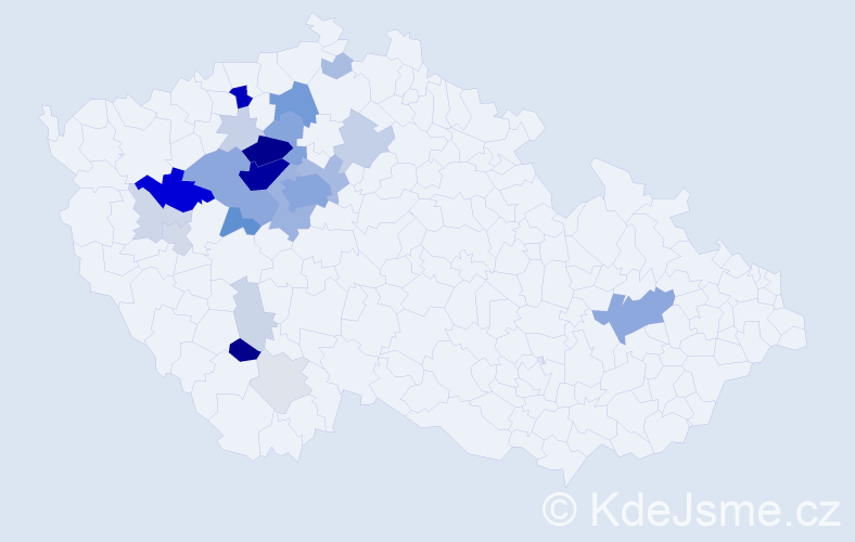 Příjmení: 'Brejníková', počet výskytů 124 v celé ČR