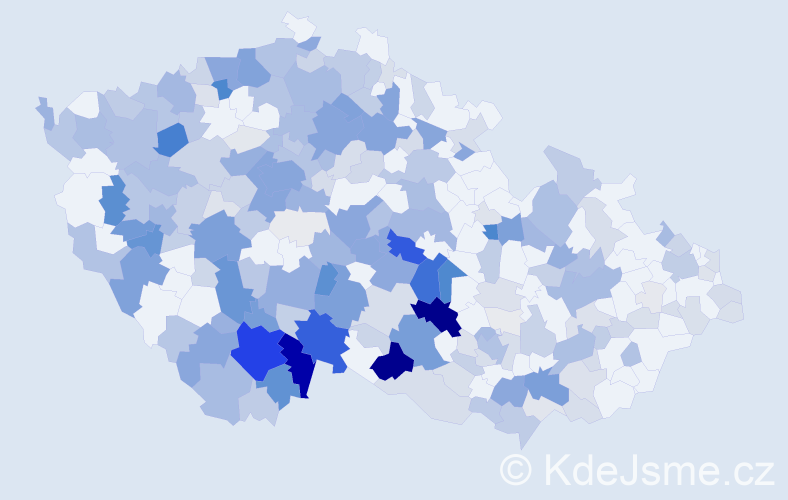 Příjmení: 'Michal', počet výskytů 1151 v celé ČR
