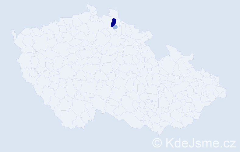 Příjmení: 'Kalpakci', počet výskytů 5 v celé ČR