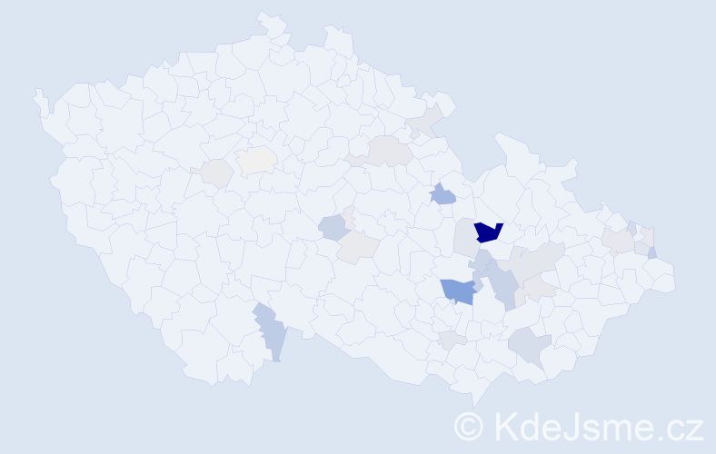 Příjmení: 'Čepa', počet výskytů 95 v celé ČR
