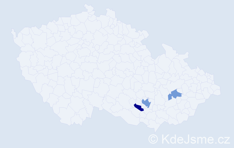 Příjmení: 'Kerbuda', počet výskytů 5 v celé ČR