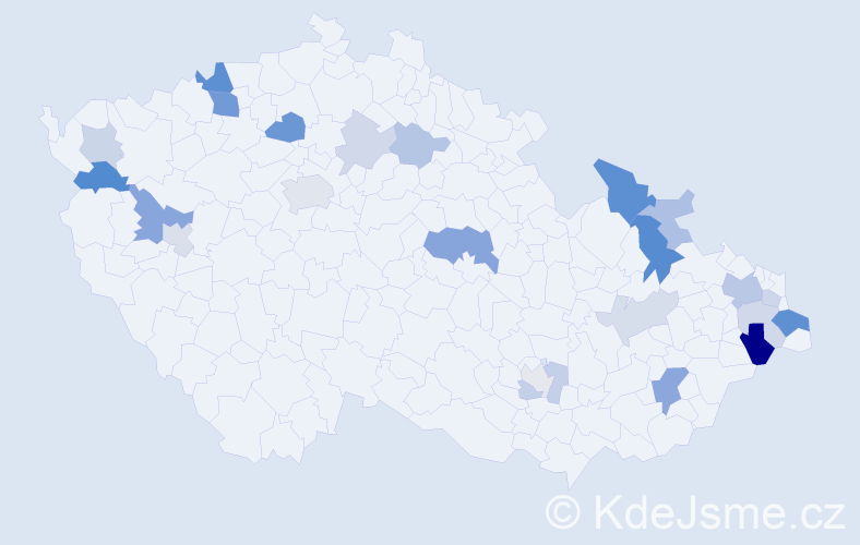 Příjmení: 'Babjáková', počet výskytů 51 v celé ČR