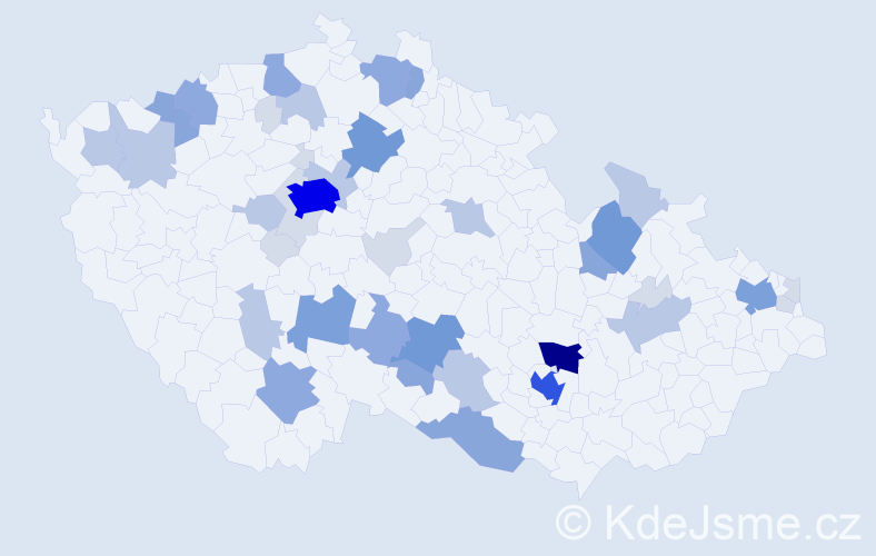 Příjmení: 'Foit', počet výskytů 135 v celé ČR