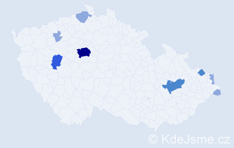 Příjmení: 'Sviteková', počet výskytů 17 v celé ČR