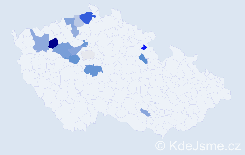 Příjmení: 'Vospálková', počet výskytů 46 v celé ČR
