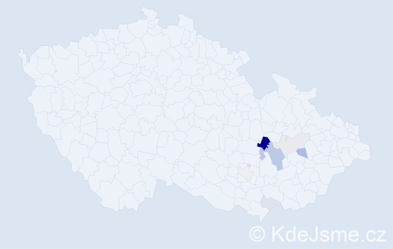 Příjmení: 'Kapecová', počet výskytů 13 v celé ČR