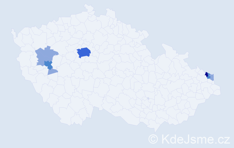 Příjmení: 'Czapek', počet výskytů 21 v celé ČR