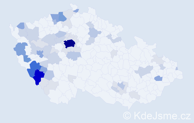 Příjmení: 'Nauš', počet výskytů 191 v celé ČR