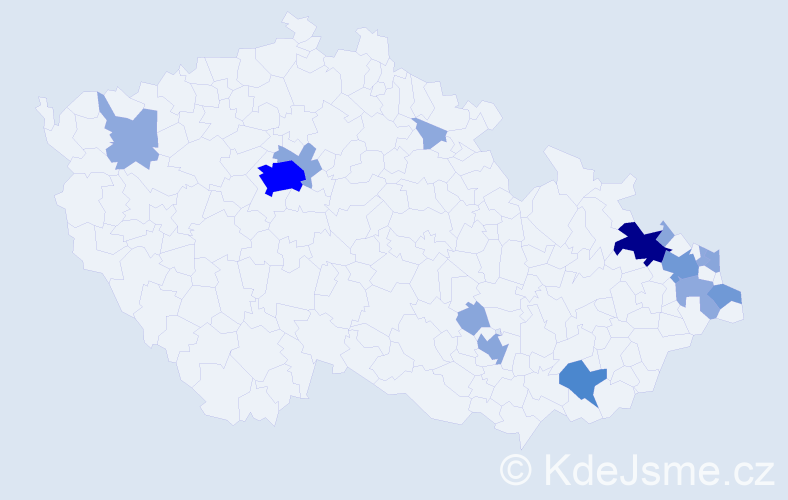 Příjmení: 'Krysta', počet výskytů 40 v celé ČR